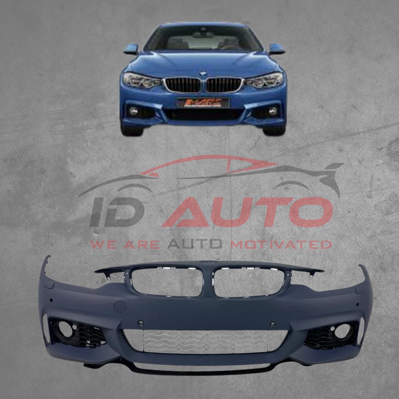 Предна броня BMW F32/F36 (2013-2020) – M-Tech дизайн с отвори за халогени и парктроник