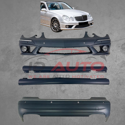 Боди кит AMG E63 за Mercedes E-Class W211 (2006–2008) с халогени