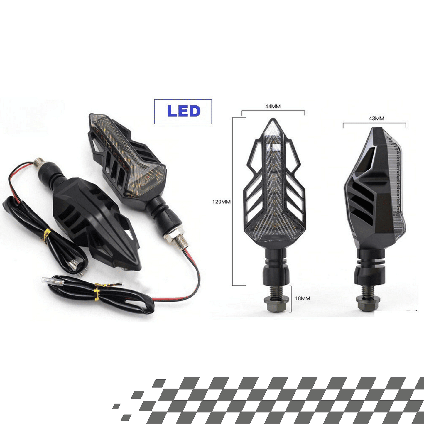 Бягащи LED мигачи за мотор - 2бр.