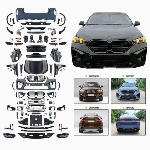 Боди кит за BMW X6 E71 (2008–2014) – конверсия към X6 M G06 LCI дизайн