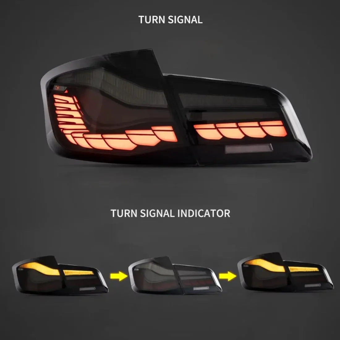 Диодни LED стопове за BMW F10 Седан (2011–2017) – CS / M5 Look, Опушени