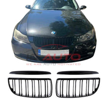 Двойни Бъбреци за BMW E90 / E91 (2005-2008) Черен гланц