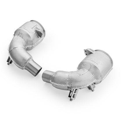 Downpipe за Porsche Carrera 992 GTS with catalytic converter and heat shield