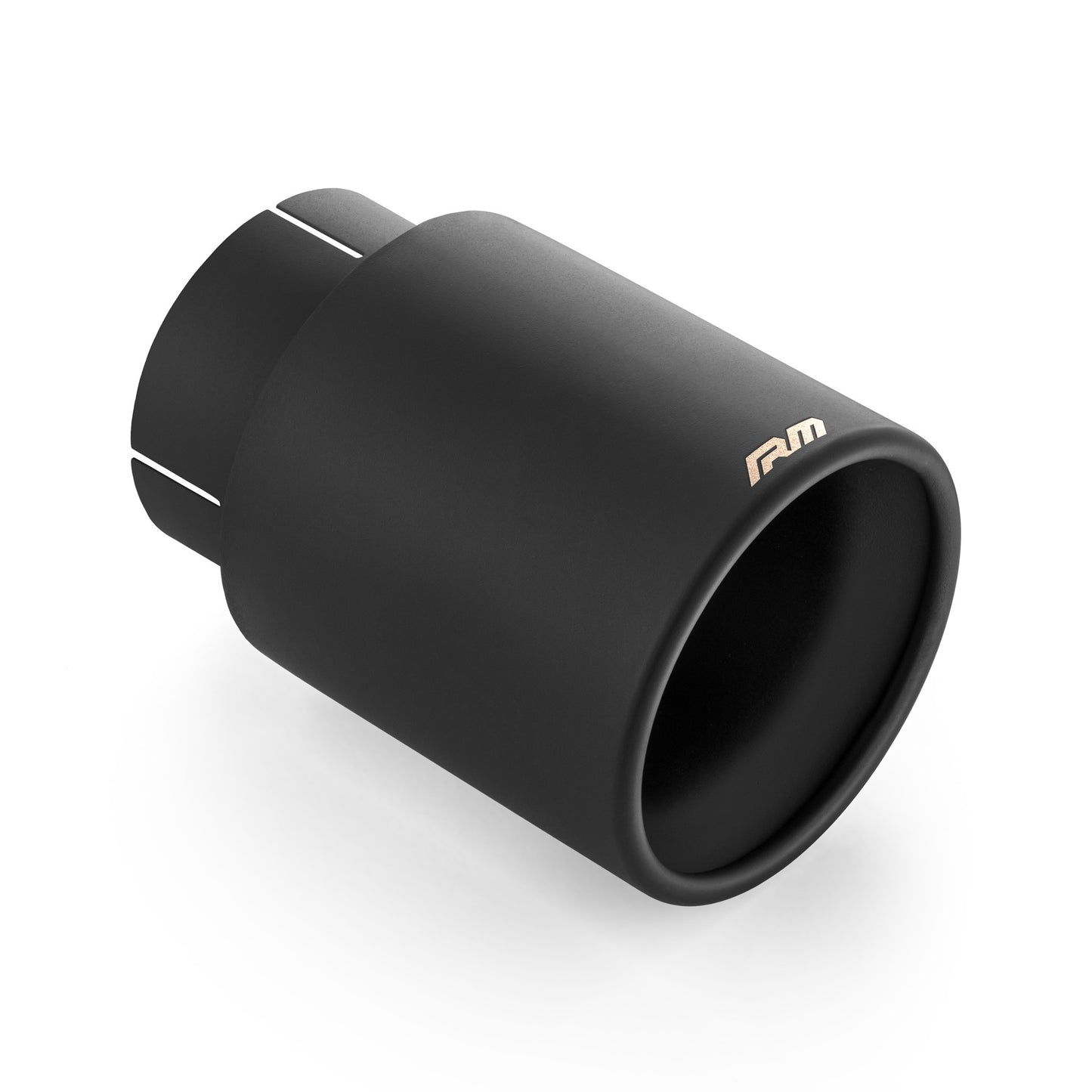 Straight-cut stainless steel накрайник за ауспух with flared diffuser and a black coating