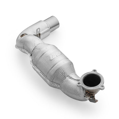 Mercedes-AMG A35 GPF W177 4MATIC downpipe with heat shield and catalytic converters