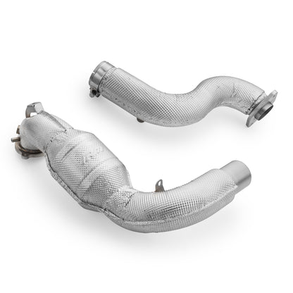 Mercedes-AMG A35 GPF W177 4MATIC downpipe with heat shield and catalytic converters