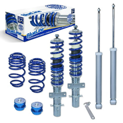 Регулируемо спортно окачване JOM BlueLine Coilover Kit, подходящо за Audi A1 8X 1.2 TFSI, 1.4 TFSI, 1.6 TDI, 2.0 TDI 2010 - 2014 г.
