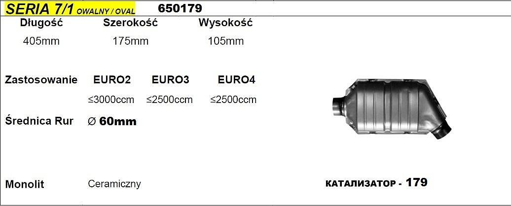 Катализатор за двигател до 3000 куб. - ф60 с дължина 405мм