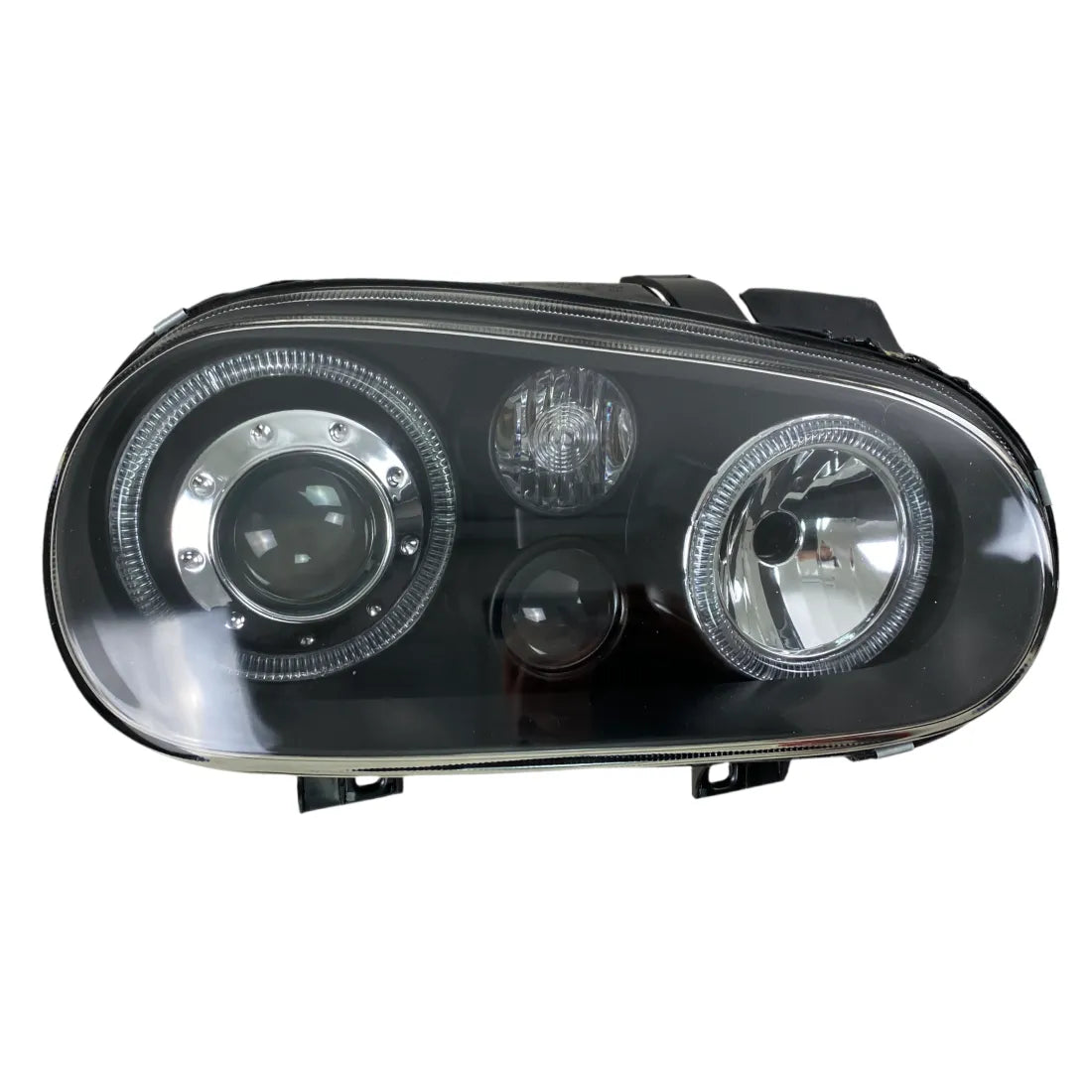 Кристални фарове с Angel Eyes за VW GOLF IV R32 - черни