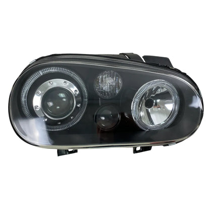 Кристални фарове с Angel Eyes за VW GOLF IV R32 - черни