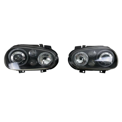 Кристални фарове с Angel Eyes за VW GOLF IV R32 - черни