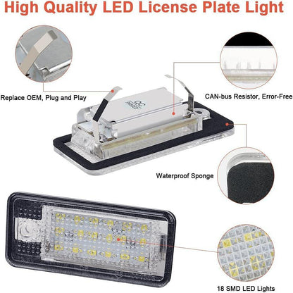 Led плафони за заден номер 6000К - Audi A3 8P A4 B6 B7 A6 A8 Q7