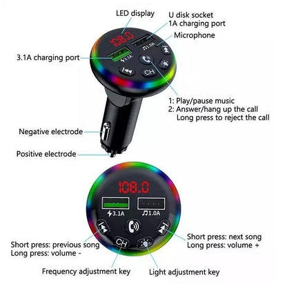 FM Трансмитер DUST - Bluetooth 12-24V