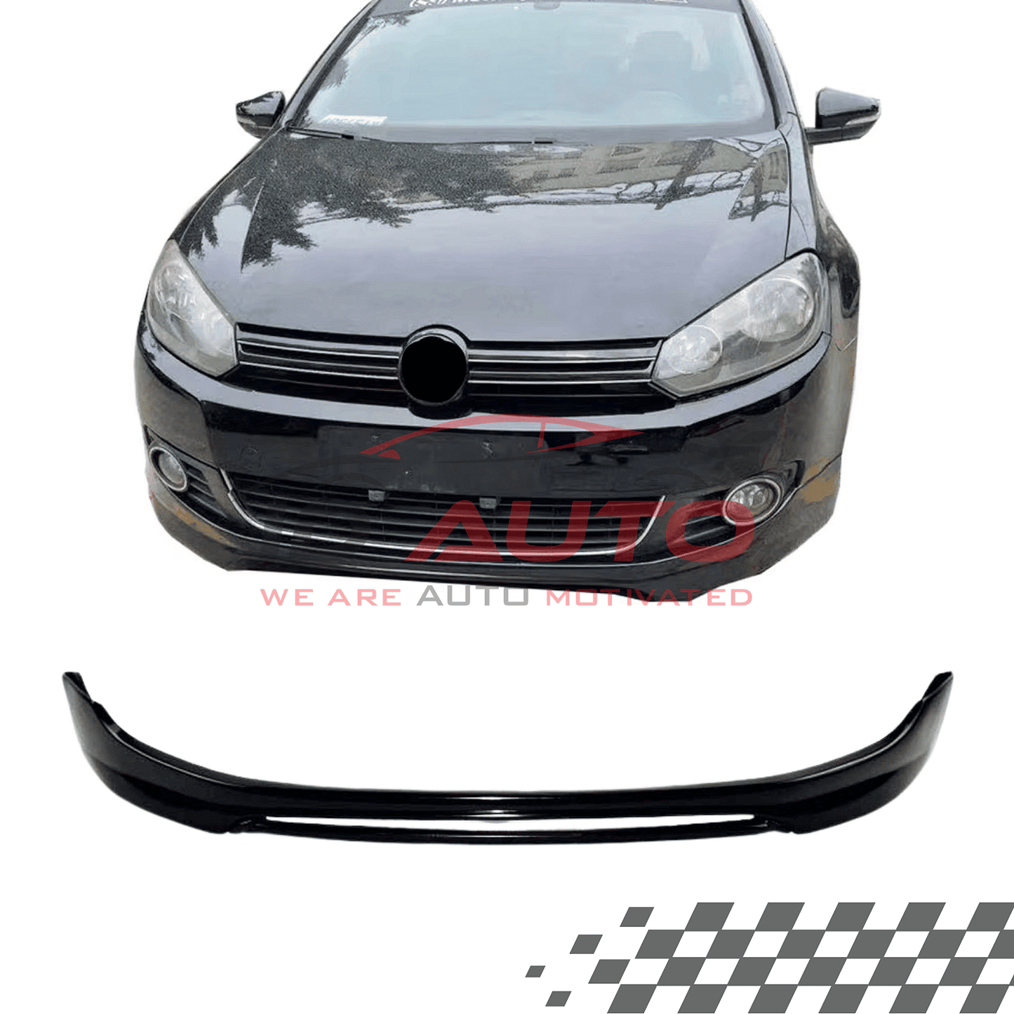 Лип Спойлер за предна броня - VW Golf 6 - черен гланц