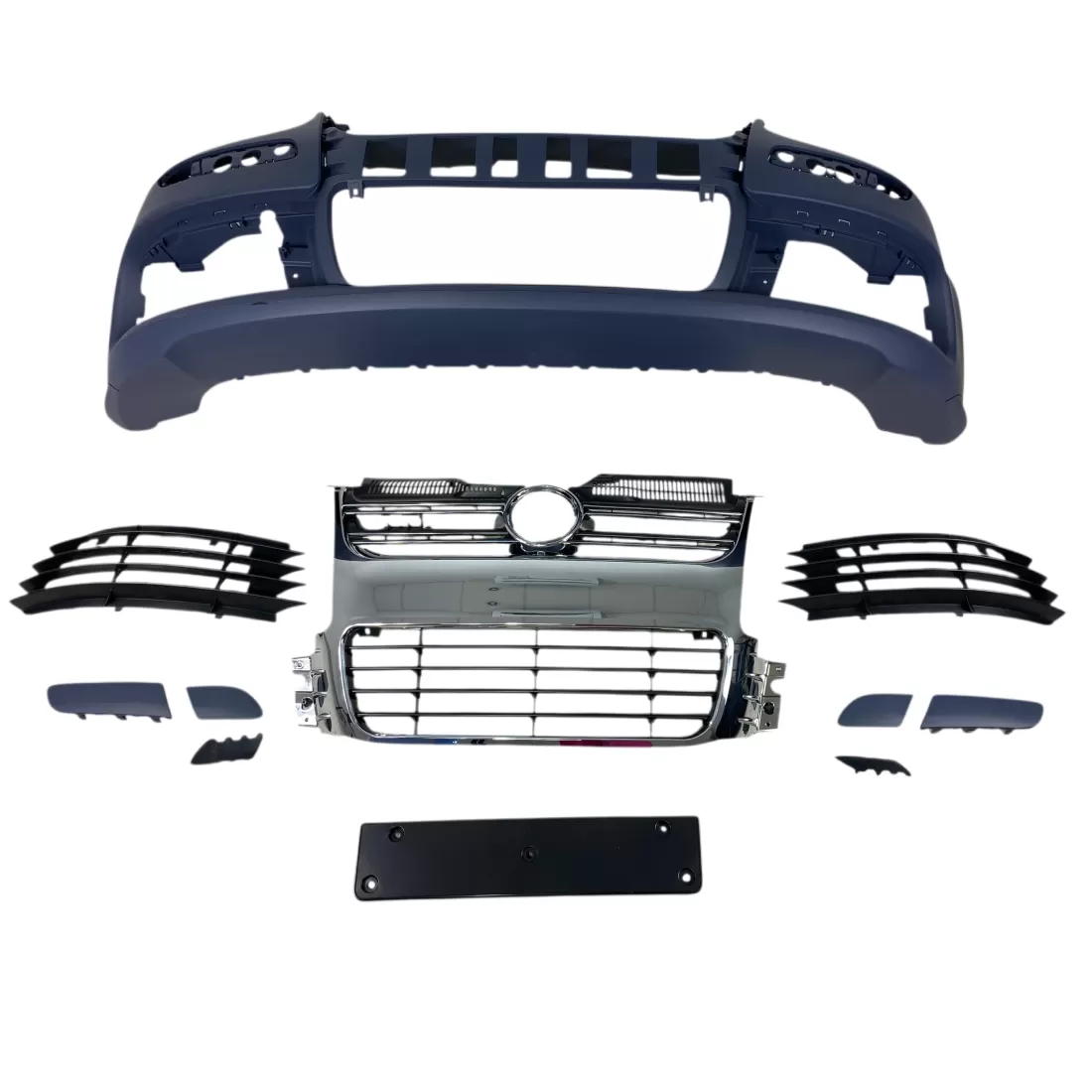 Предна R32 броня за VW Golf 5 (2003–2008) с решетки без халогени – Хром