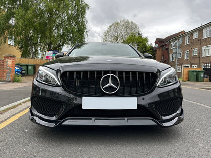 Преден лип спойлер за Mercedes W205 (2014–2021) – черен гланц