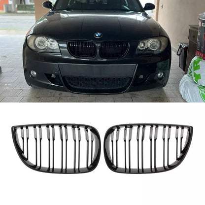 Двойни бъбреци (решетки) за BMW 1 Серия Pre-Face – E81/E82/E87/E88 (2004–2007) – Черен гланц
