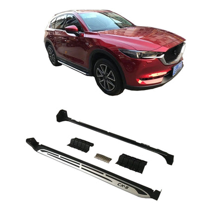 Странични степенки за Mazda CX-5 (2017–2021) – Черни със сребрист кант
