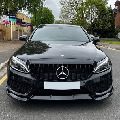 Преден лип спойлер за Mercedes W205 (2014–2021) – черен гланц