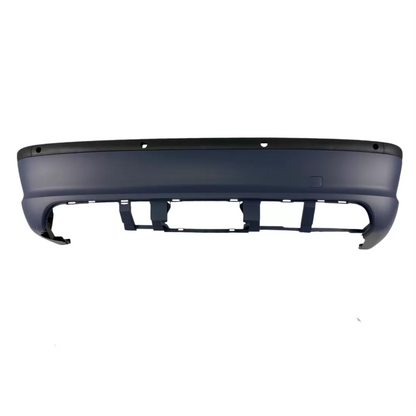 Задна броня за BMW E46 sedan – M-Tech дизайн, с отвори за парктроник 18 mm, грундирана